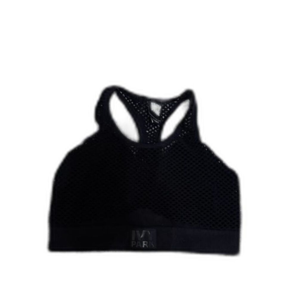 Ivy Park black seamless mesh sports bra L/XL